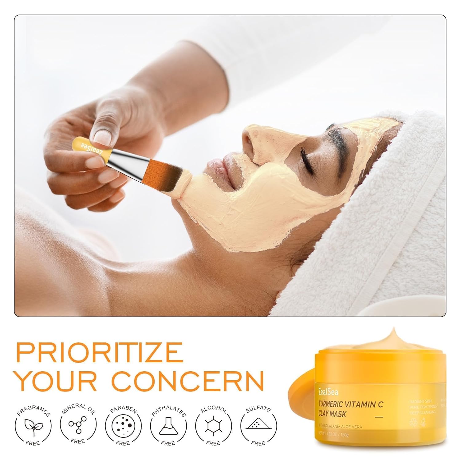 ZealSea Vitamin C American Kaolin Clay Mask with Turmeric