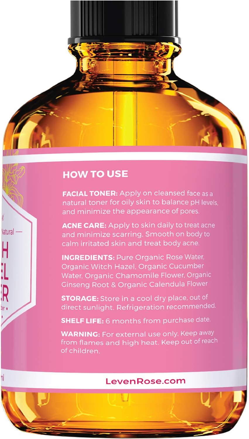 Witch Hazel Alcohol-Free Toner by Leven Rose