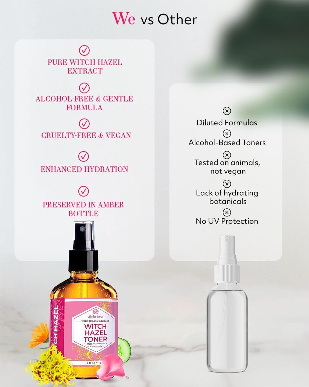 Witch Hazel Alcohol-Free Toner by Leven Rose