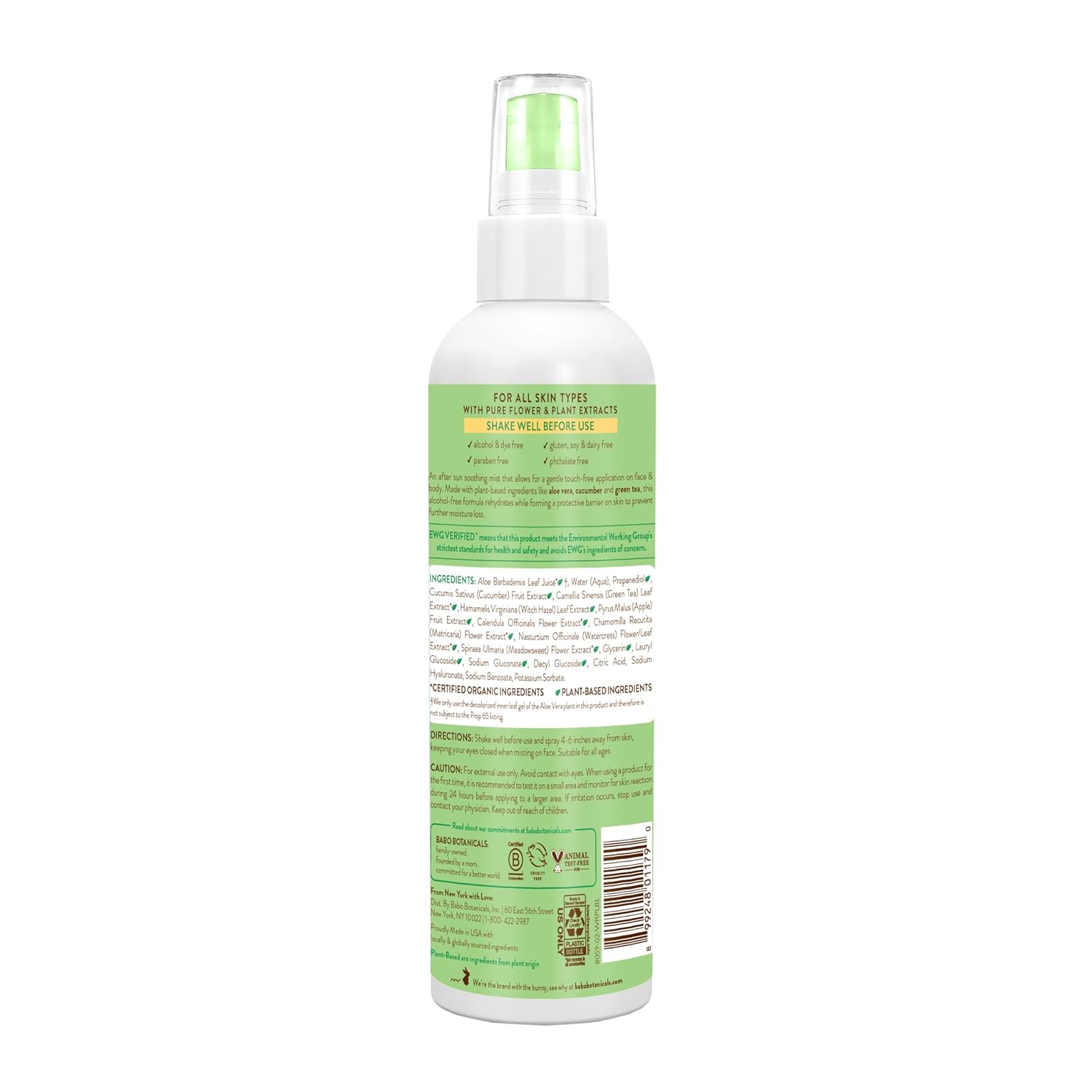 Babo Botanicals After Sun Soothing Mist - Aloe Vera & Cucumber