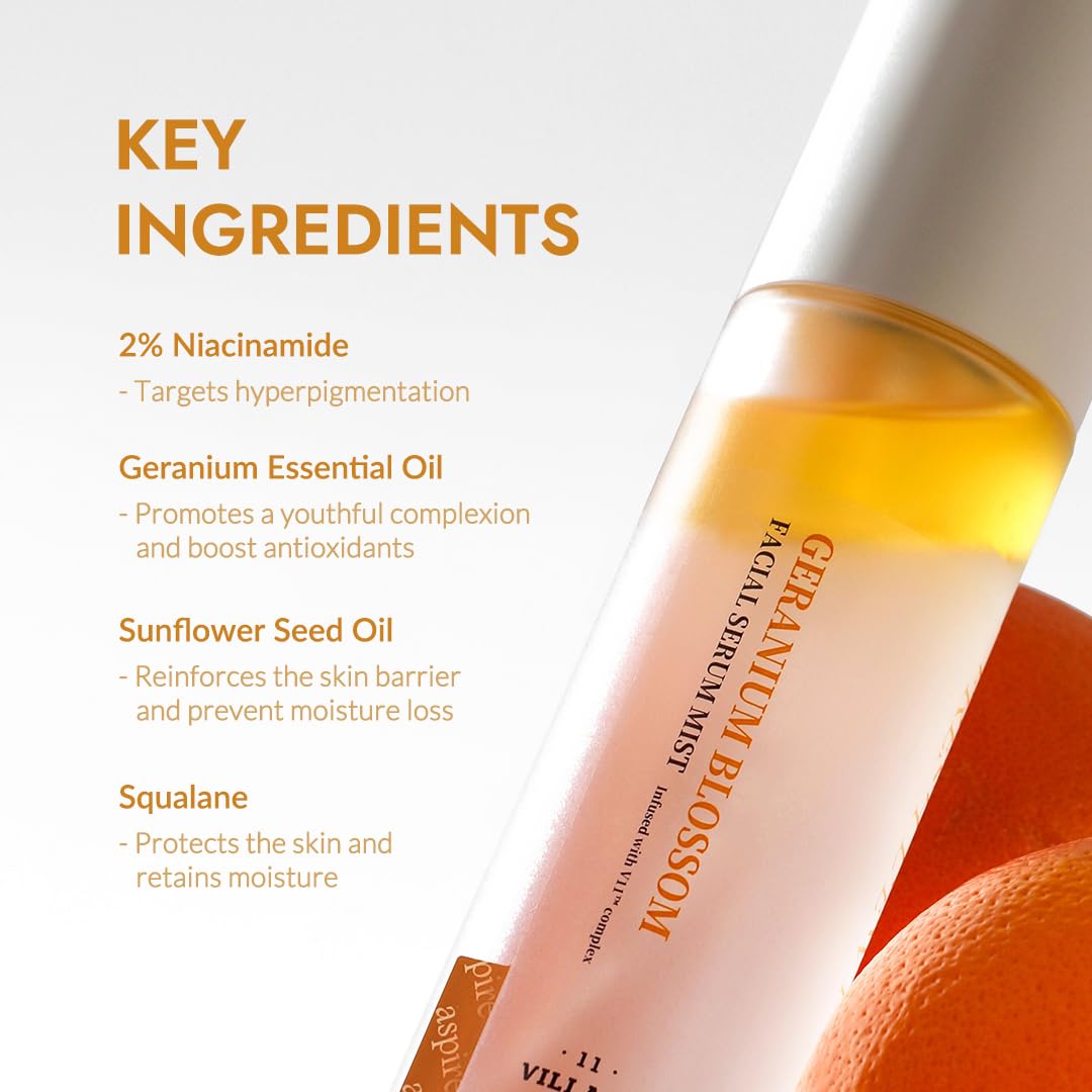VILLAGE11FACTORY Fresh Dewy Geranium Blossom Facial Serum Mist